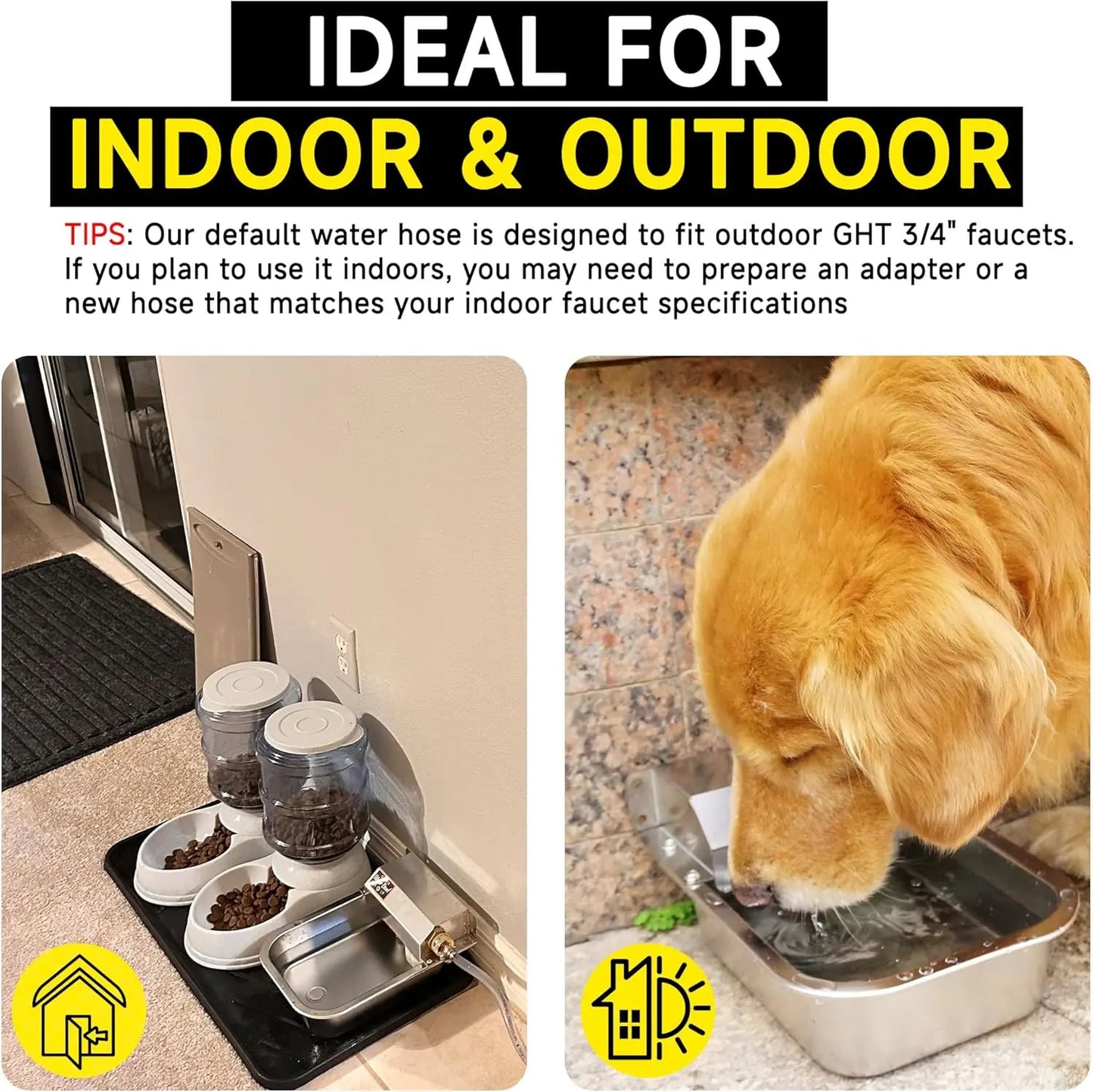 Automatic Dog Water Dispenser, 3L Stainless Steel Pet Feeder with Auto-Fill, Anti-Tip Design for Easy Cleaning
