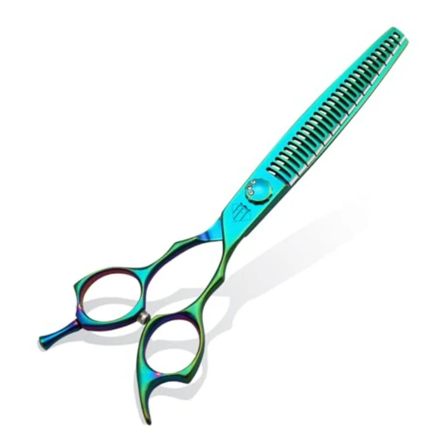 Do roomin Scissors: 7" Straiht Pet Shears Skeletonized blade Made Of Japanese 440C for Trimmin Dos Cats and Other Pets reen,7