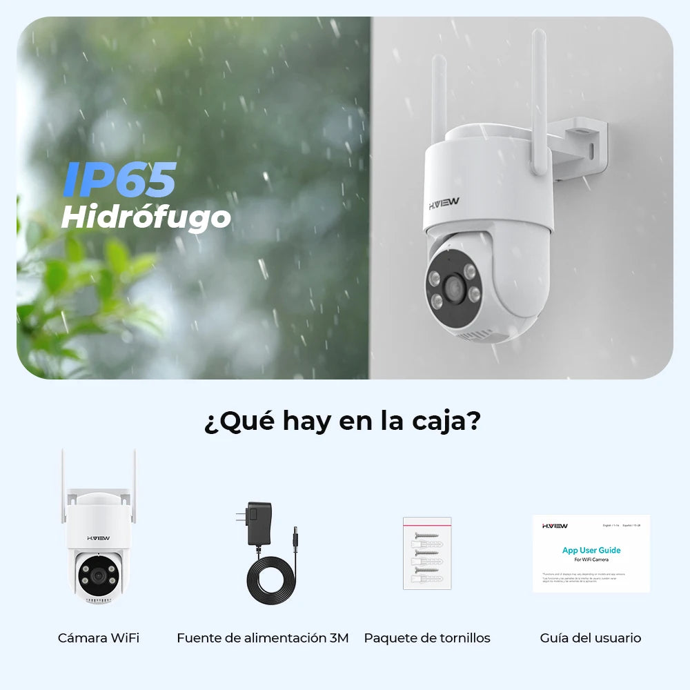 H.VIEW 3MP PTZ IP Camera WiFi Outdoor AI Human Detection Audio Wireless Security CCTV Camera