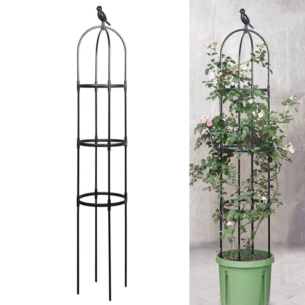 6ft Garden Obelisk Trellis for Climbing Plants-Rustproof Metal Pipe with Heavy Duty Plastic Coated, Garden Outdoor Indoor Potted
