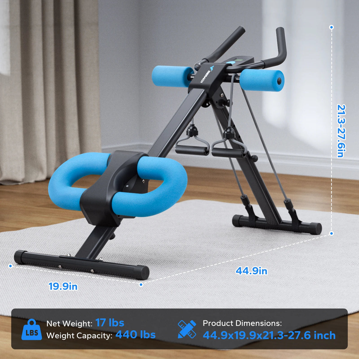 MERACH Abdominal Exercise Machine Adjustable Foldable Trainer Core Workout