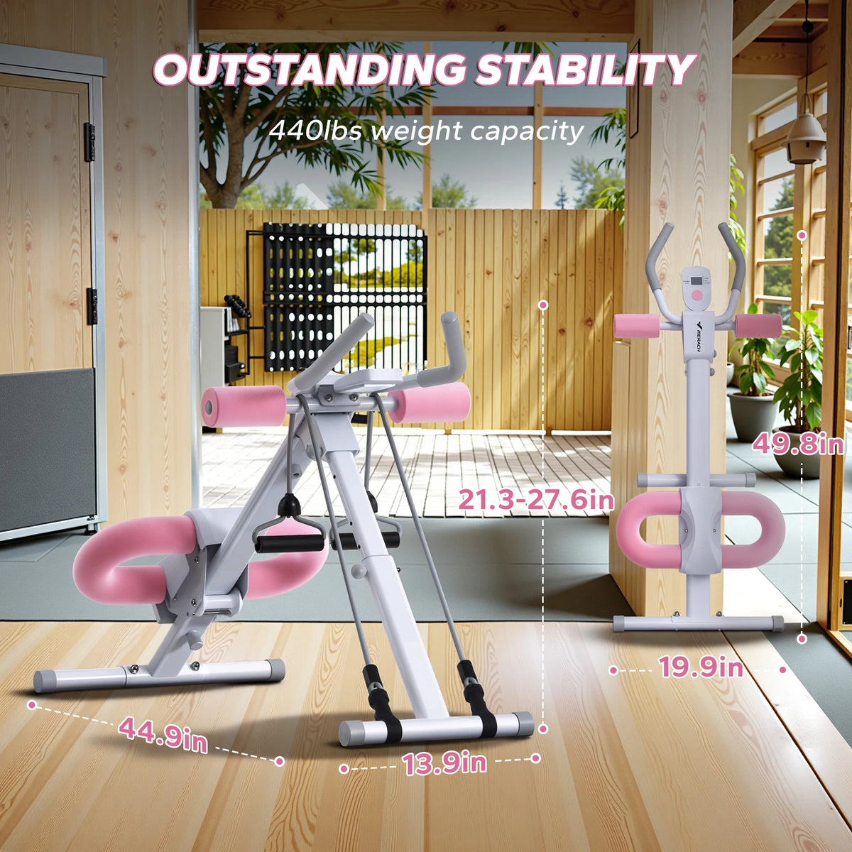 MERACH Abdominal Exercise Machine Adjustable Foldable Trainer Core Workout