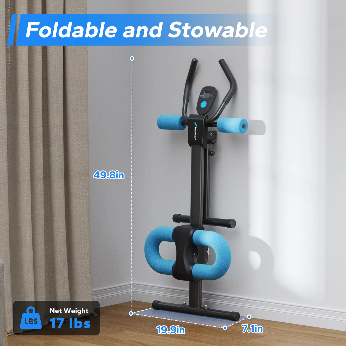 MERACH Abdominal Exercise Machine Adjustable Foldable Trainer Core Workout