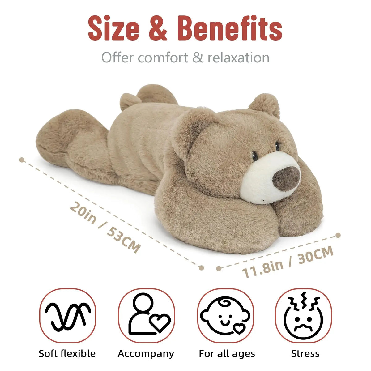 Niuniu Daddy Weighted Plush Bear Pillow Toy For Adults And Kids