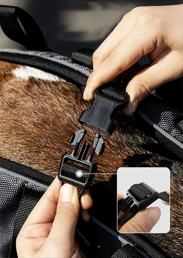 New dog backpack for outdoor use, double shoulder strap portable horizontal pet backpack with auxiliary straps, pet carrier for