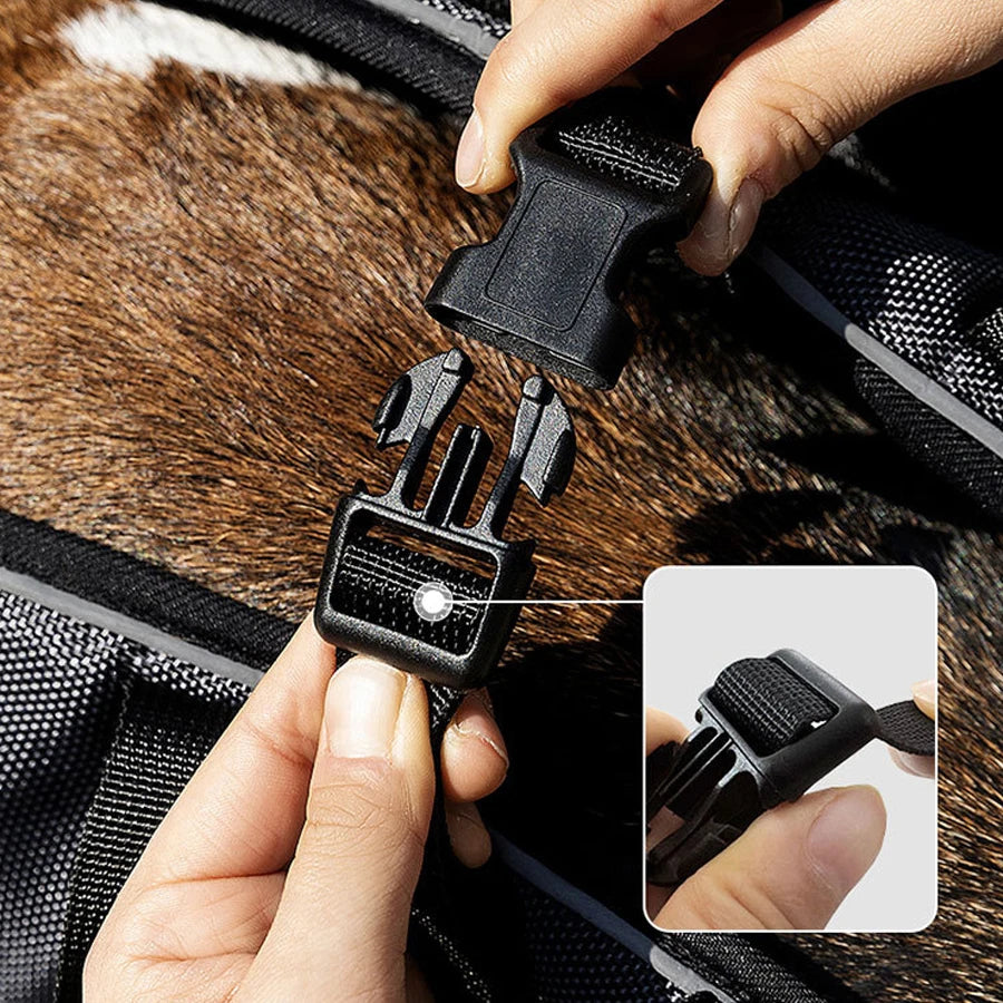 New dog backpack for outdoor use, double shoulder strap portable horizontal pet backpack with auxiliary straps, pet carrier for