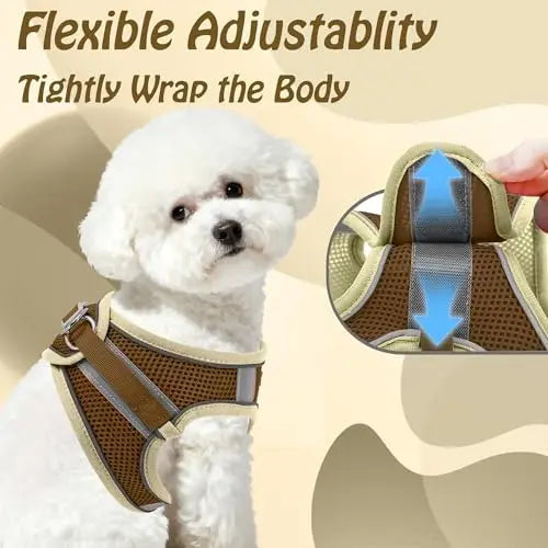 Adjustable harness & leash set for dogs, comfortable padded vest, easy fit for small/medium pets. SEO title: "Adjustable Dog Har