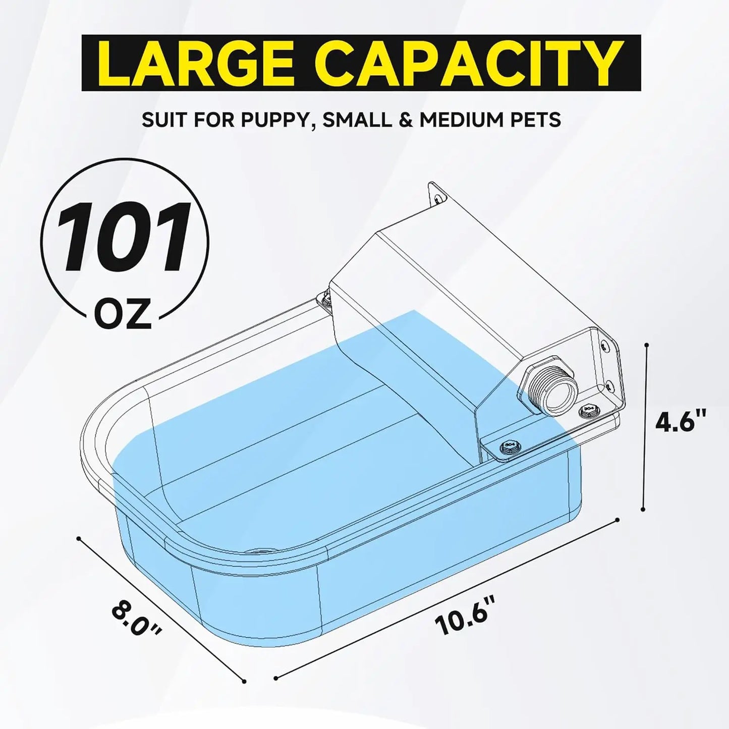 Automatic Dog Water Dispenser, 3L Stainless Steel Pet Feeder with Auto-Fill, Anti-Tip Design for Easy Cleaning