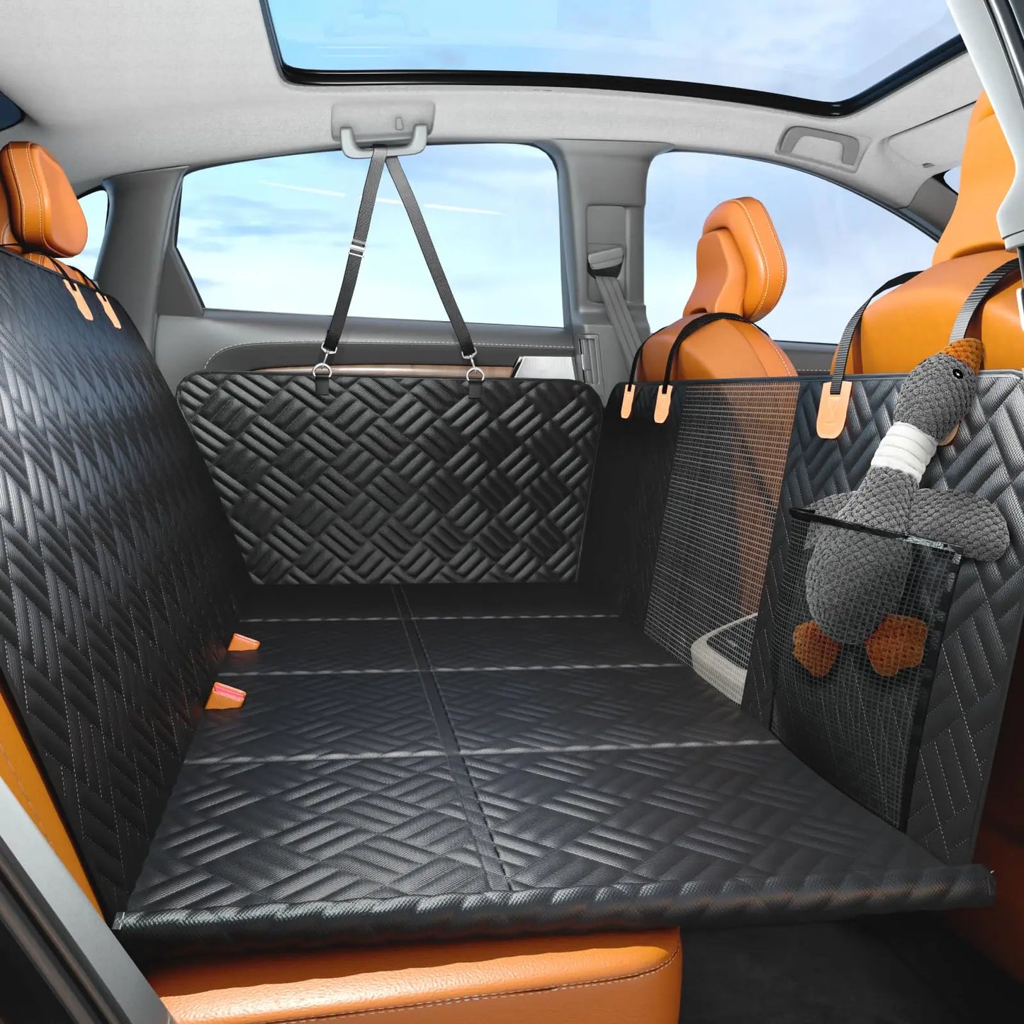 NONECN Dog Hammock Seat Cover for Cars and SUVs Extender
