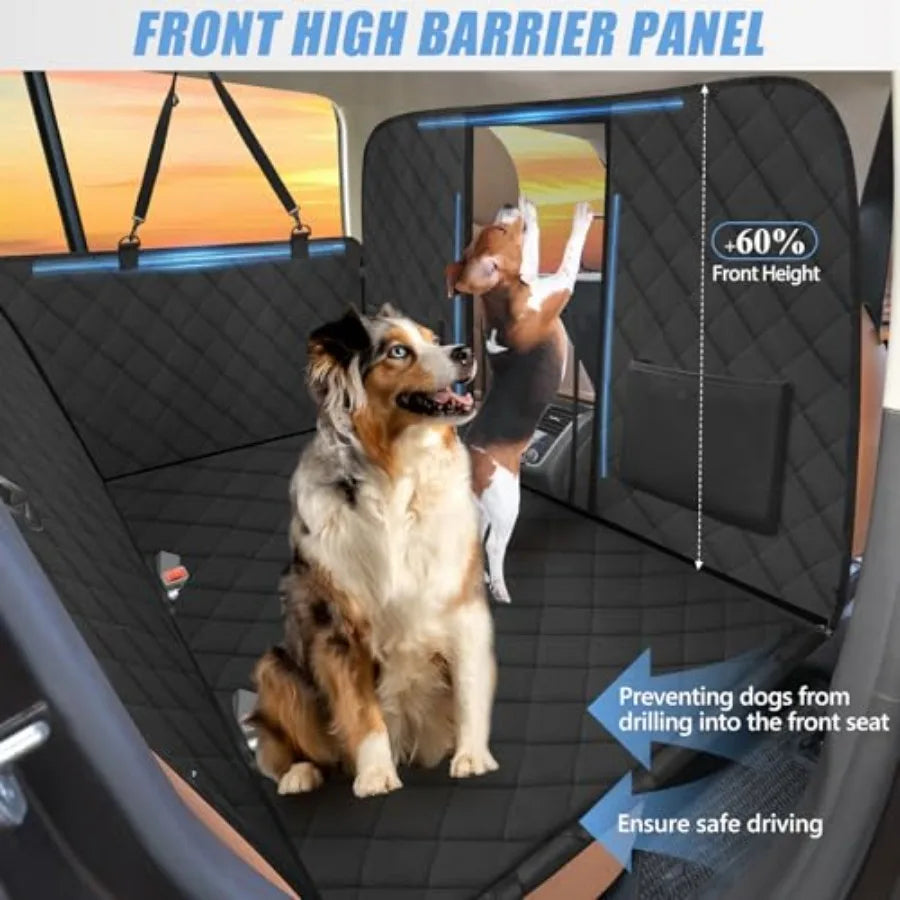 Back Seat Extender for Dogs-Large Space High Barrier Hard Bottom Dog Car Seat Cover for Back Seat Hold 420lb Backseat Protector