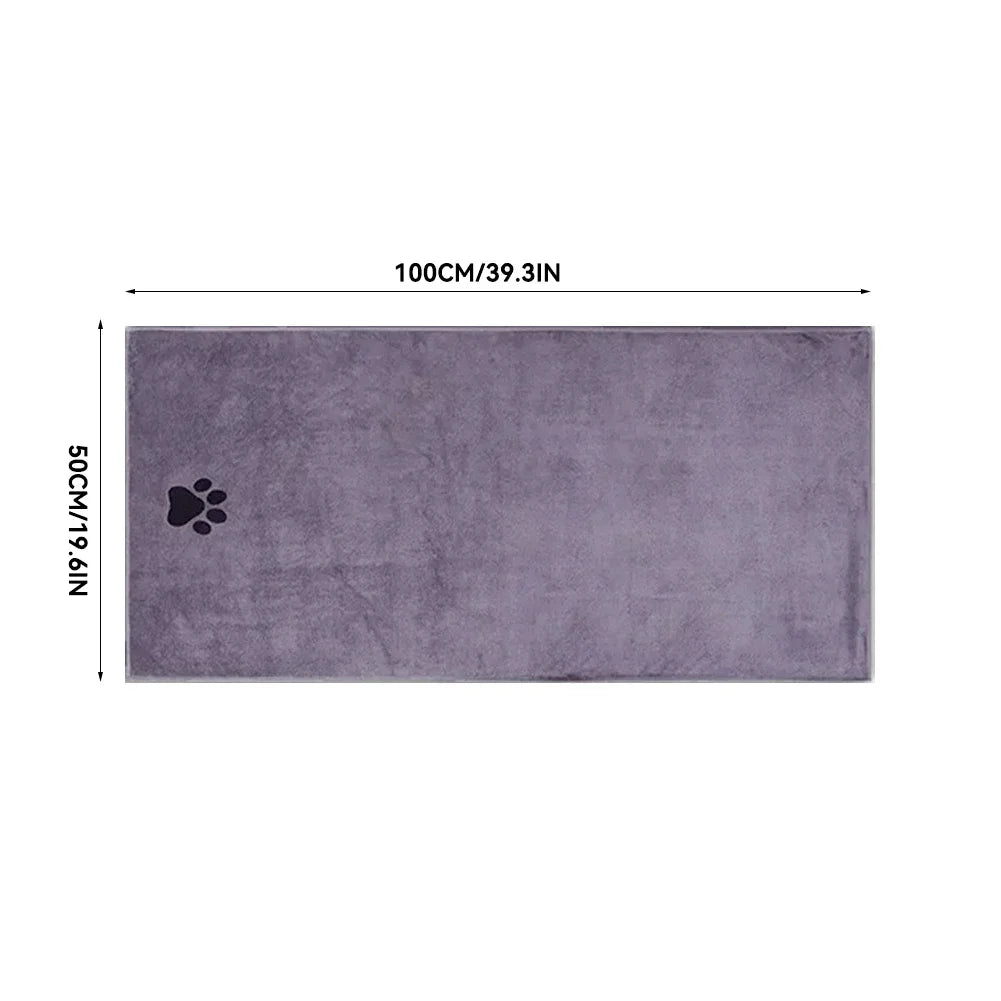 Microfiber Pet Bath Towel Embroidered Super Soft Absorbent For Dogs