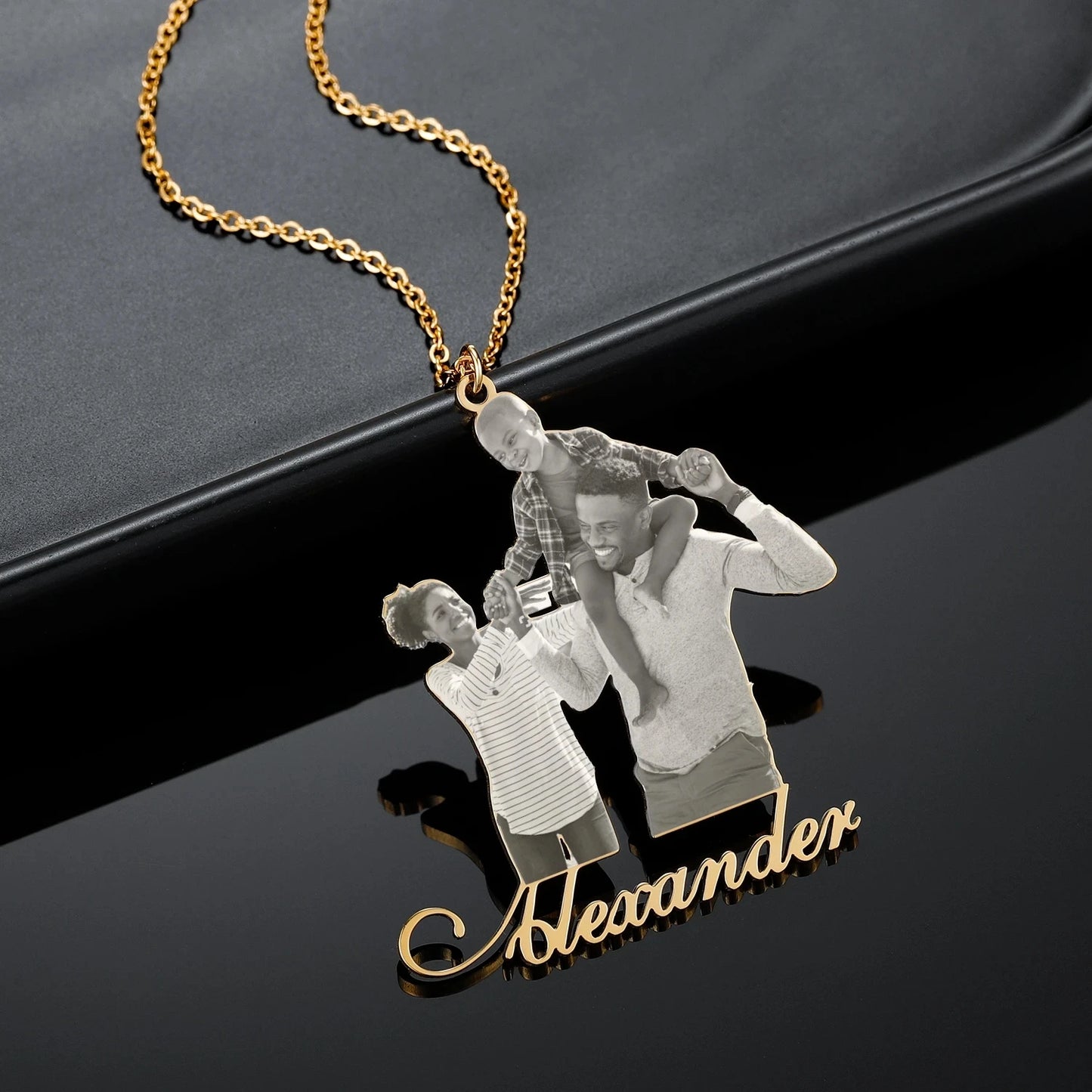 Personalized Pet Photo Necklace Engraved Pets Pendant Gifts Handmade Custom Dog Cat Keychain Memory Jewelry Picture Pendants