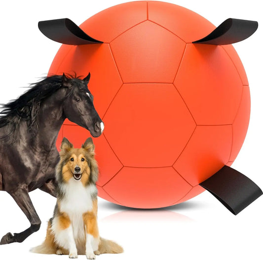25 Inch Dog Herding Ball with Straps, Giant Toy for Australian Shepherd, Orange