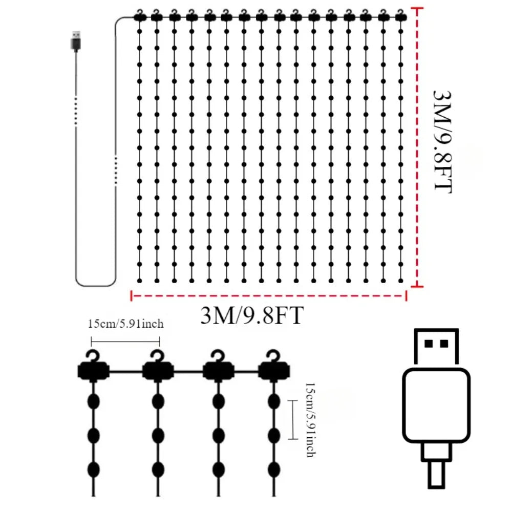MIMIRGB Smart LED RGB Curtain Lights USB App Control