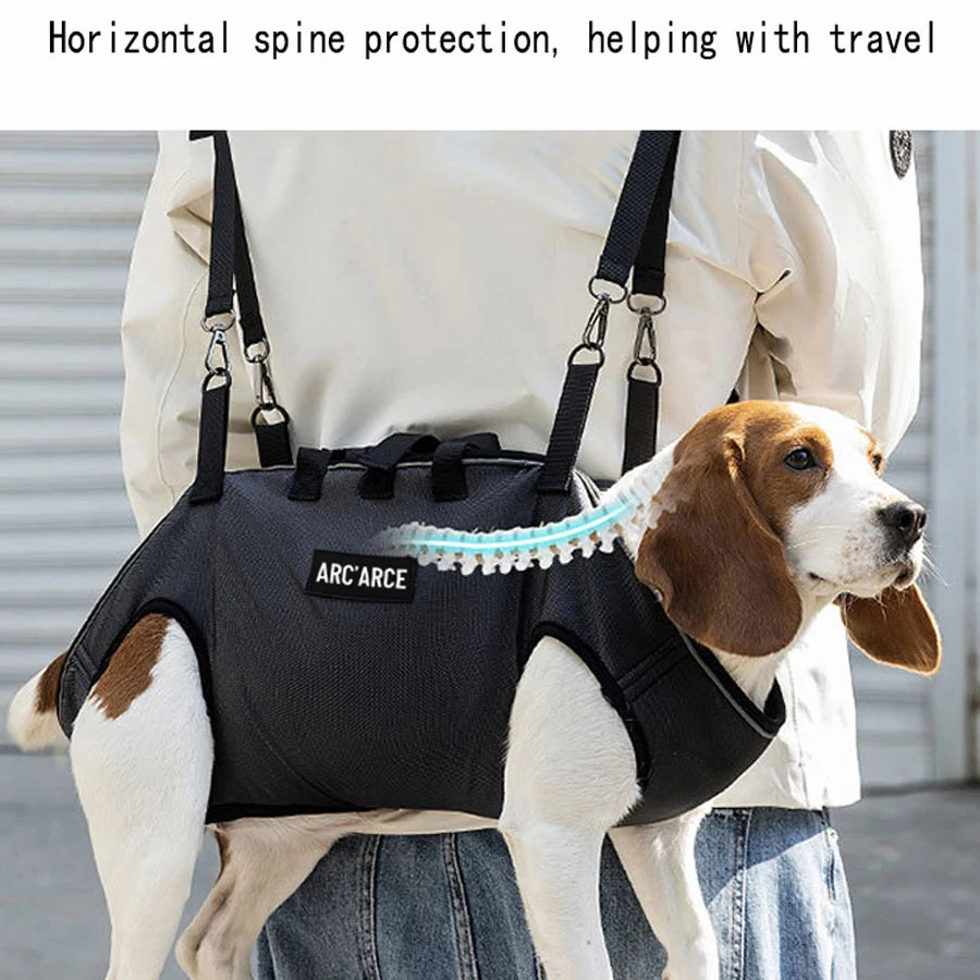 New dog backpack for outdoor use, double shoulder strap portable horizontal pet backpack with auxiliary straps, pet carrier for