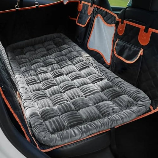 Backseat Pet Bed MatDog Bed for Car Fuzzy Dog Seat Cover for Car Back Seat Non-Slip Travel Pet Mat Fit for Backseat Extenders S