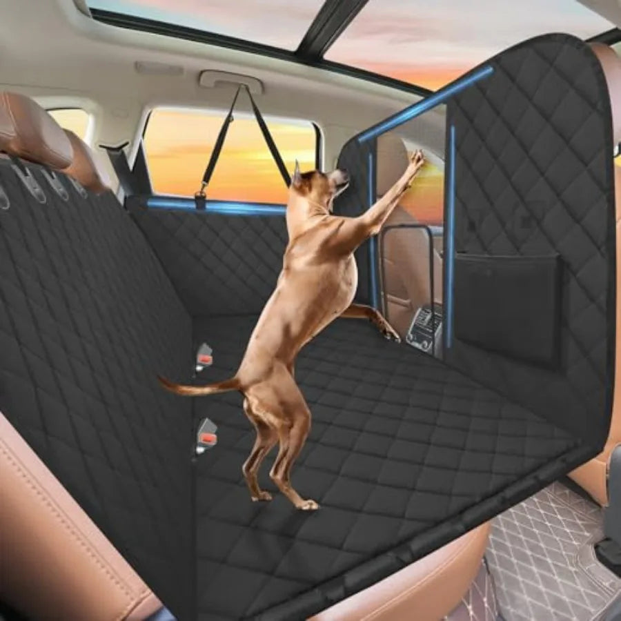 Back Seat Extender for Dogs-Large Space High Barrier Hard Bottom Dog Car Seat Cover for Back Seat Hold 420lb Backseat Protector