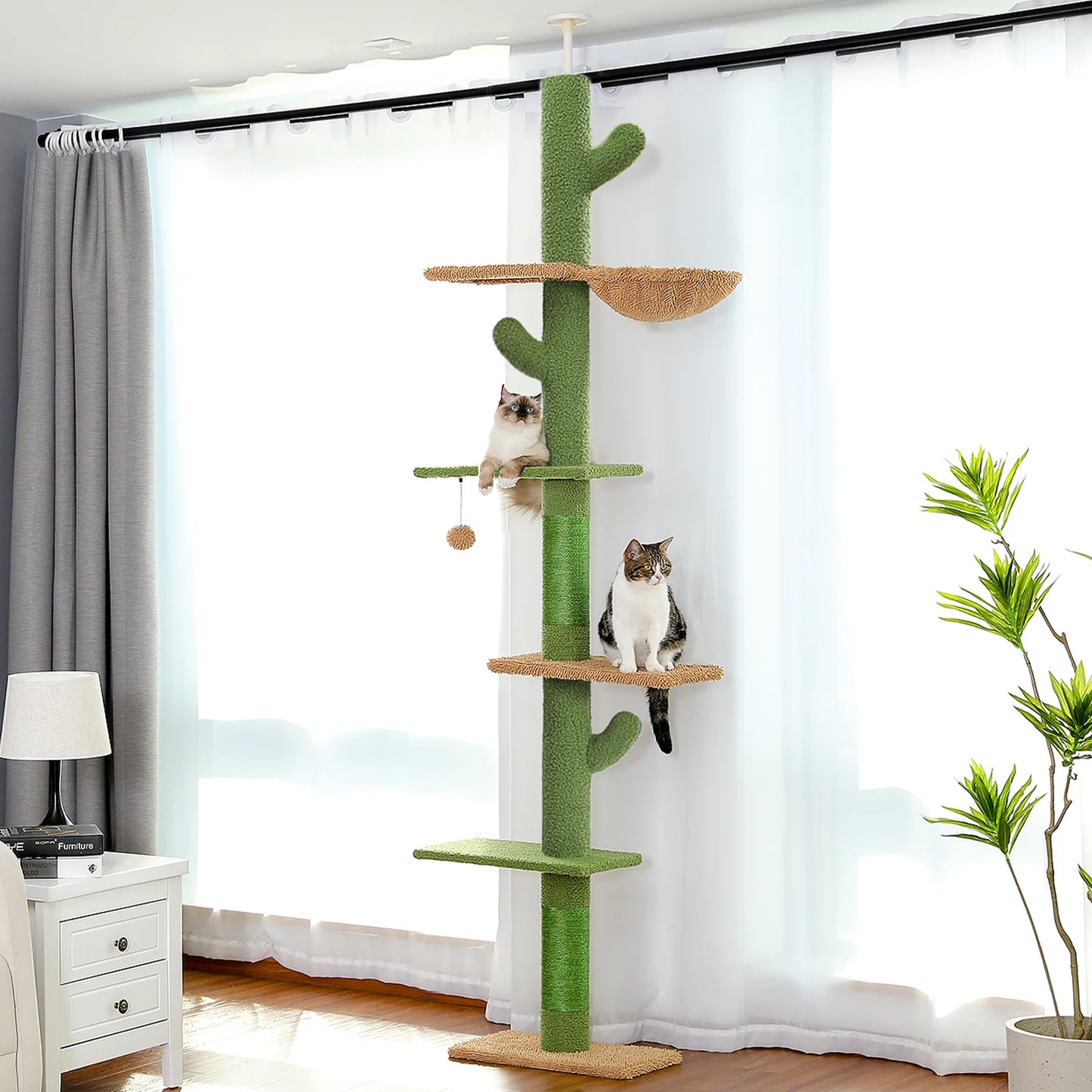 PEQULTICN Cactus Cat Tree Floor To Ceiling Tower Multi Cat
