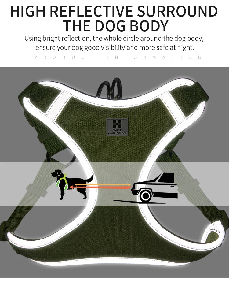 Cat Dog Harness Leash Set for Small Medium Dog Adjustable Pet Harness Reflective Breathable Outdoor Walking Pet accessories
