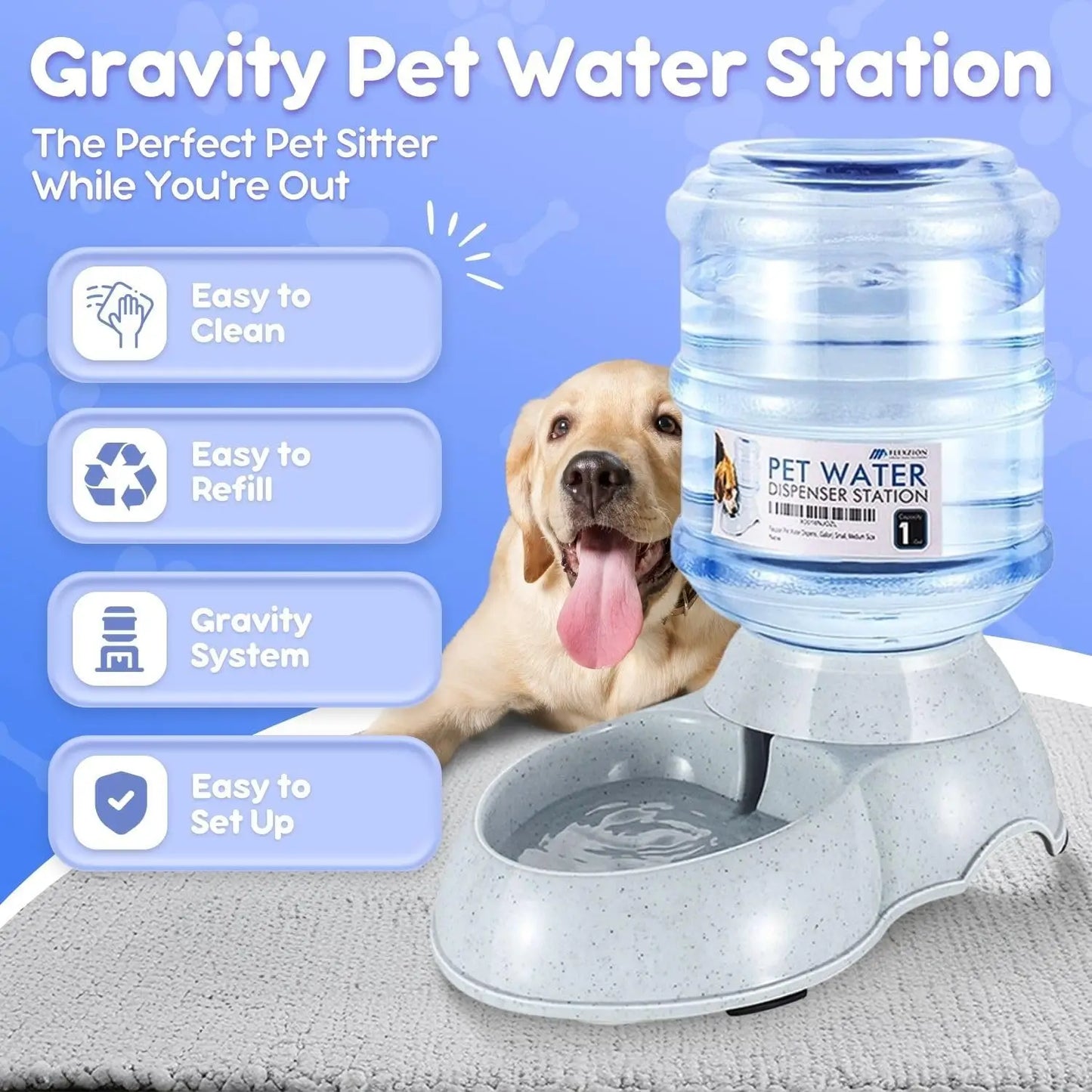 Automatic Pet Feeder and Waterer Set for Dogs and Cats
