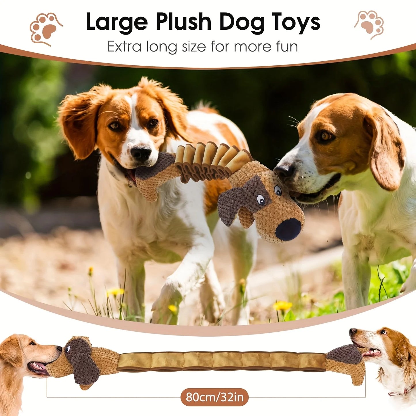 Pack Of 2 Bite-Resistant Plush Dog Toys With Squeaks, Cute Squeaky Dog Toys, Stuffed Pet Play Accessories, Fun Design Dog Chew T