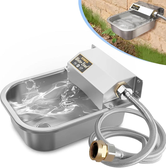 Automatic Dog Water Dispenser, 3L Stainless Steel Pet Feeder with Auto-Fill, Anti-Tip Design for Easy Cleaning