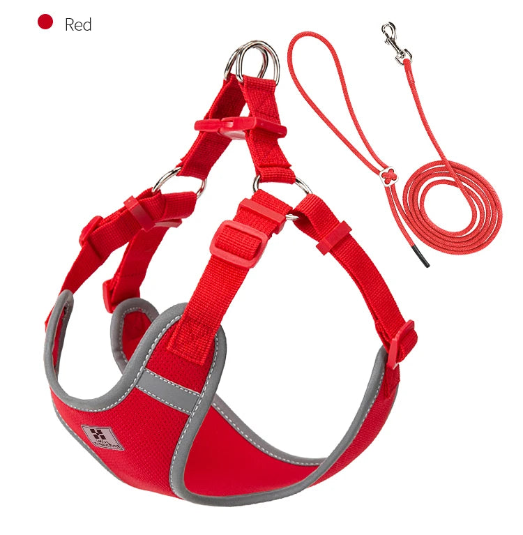 Cat Dog Harness Leash Set for Small Medium Dog Adjustable Pet Harness Reflective Breathable Outdoor Walking Pet accessories
