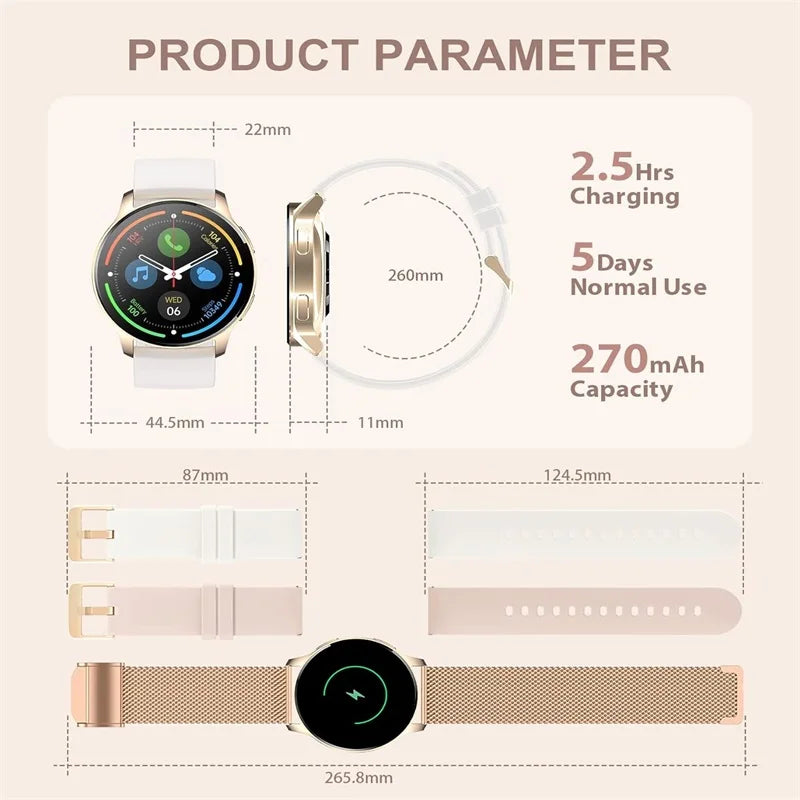 INNOFOVO Smartwatch For Women Fitness Tracker Waterproof HD Display