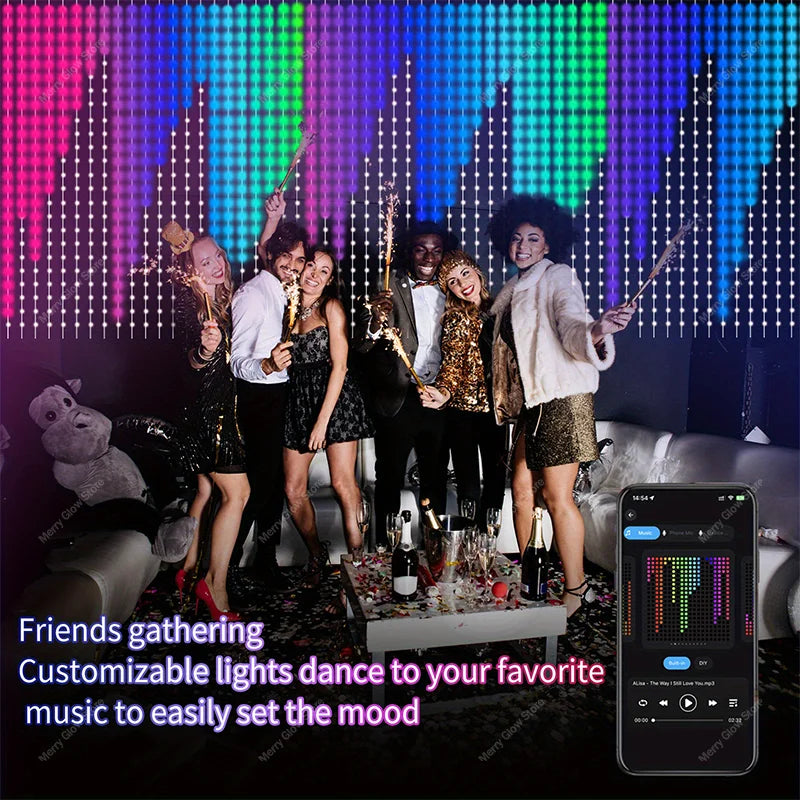 MIMIRGB Smart LED RGB Curtain Lights USB App Control