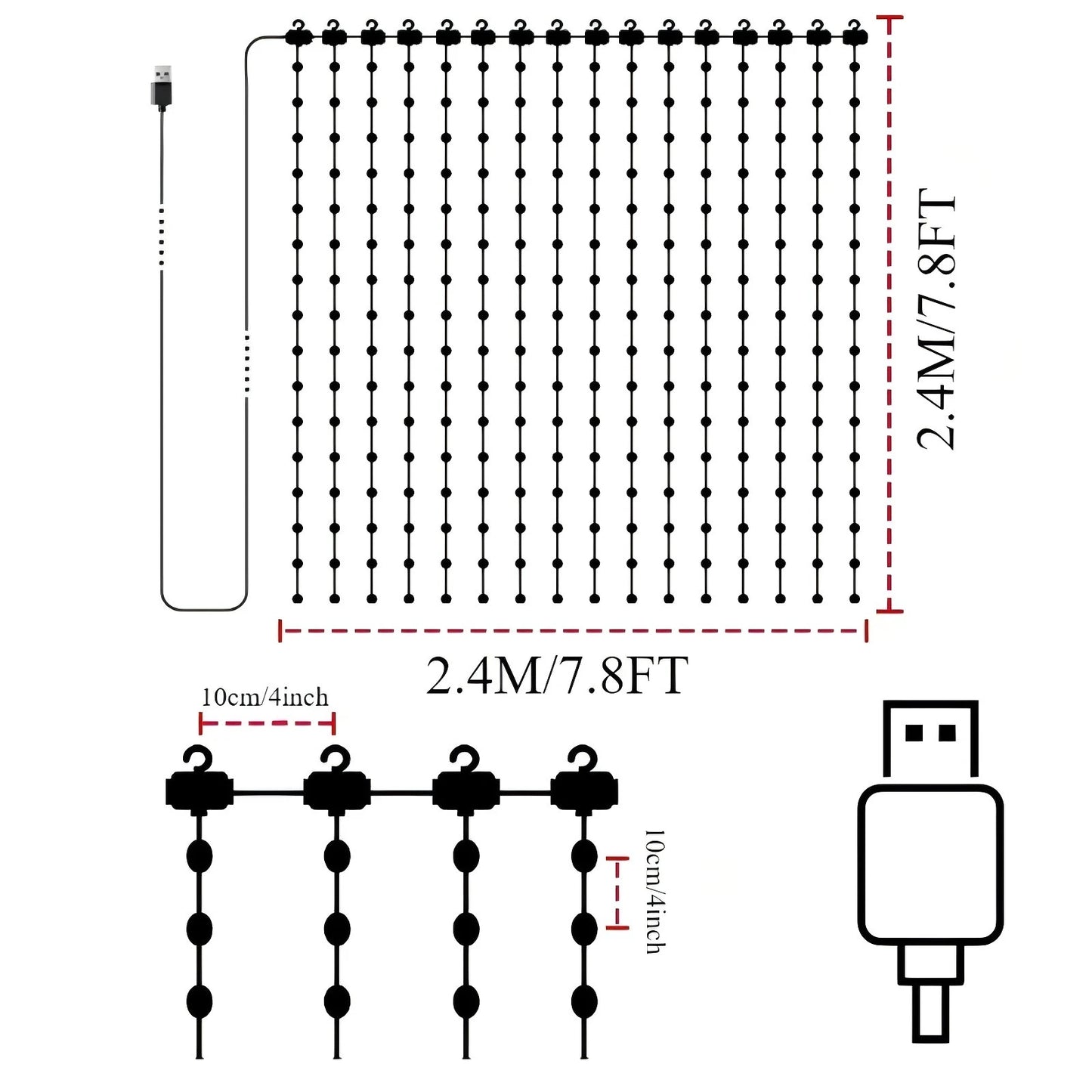 MIMIRGB Smart LED RGB Curtain Lights USB App Control