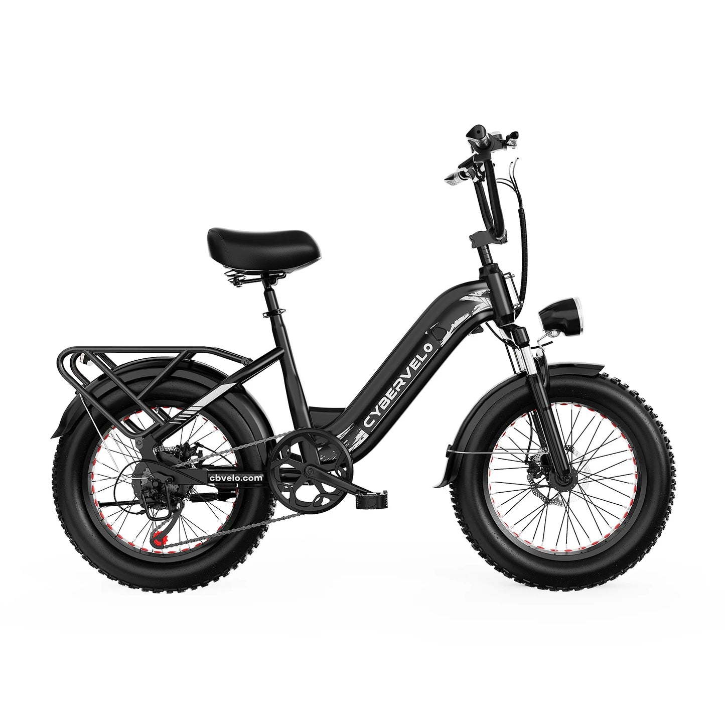 1000W Electric Bicycle for Adults, Cybervelo EK12 Step-Thru 20" Fat Tire E-bike 48V 20AH Removable Battery Shimano 7-Speed