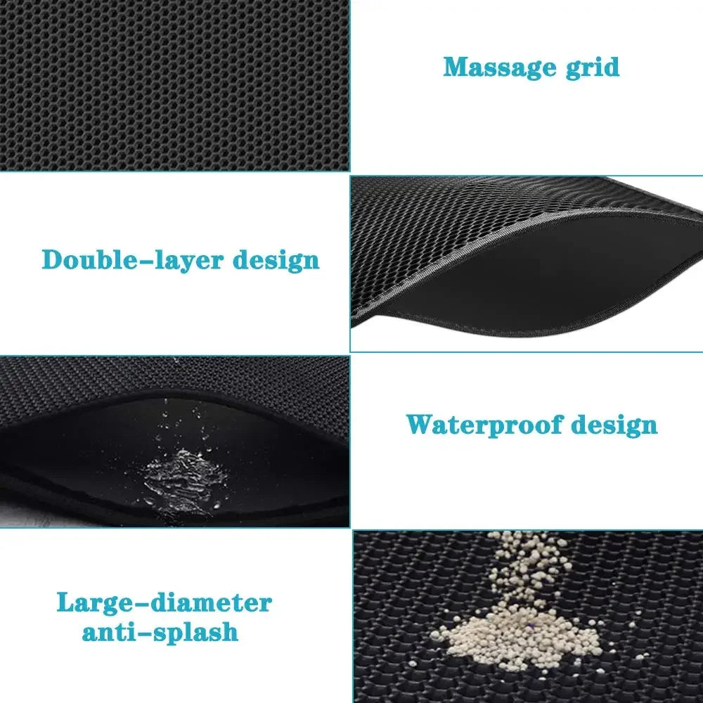 Cat Litter Mat Double Layer Waterproof Non Slip Washable Pad