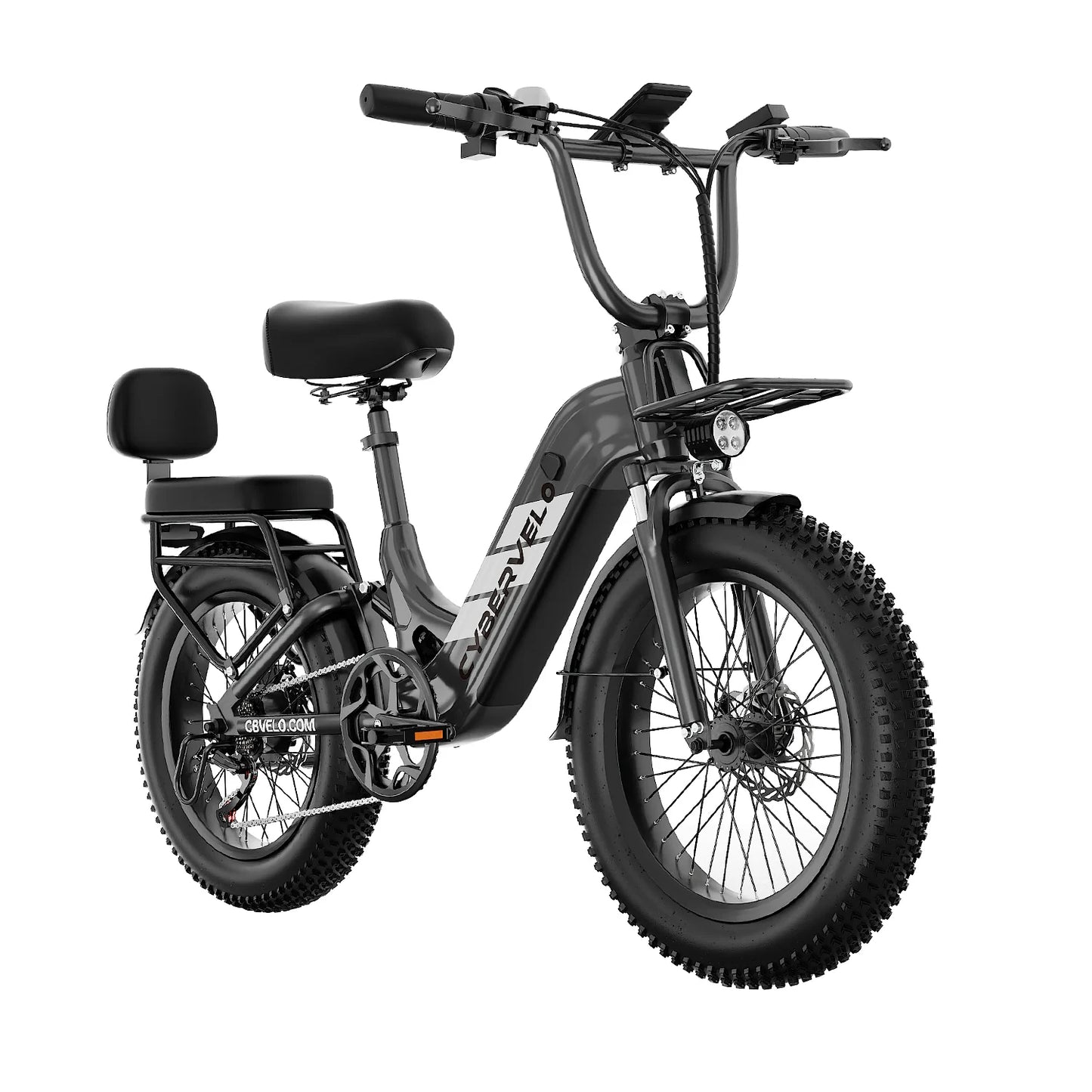 1000W Electric Bicycle for Adults, Cybervelo EK12 Step-Thru 20" Fat Tire E-bike 48V 20AH Removable Battery Shimano 7-Speed
