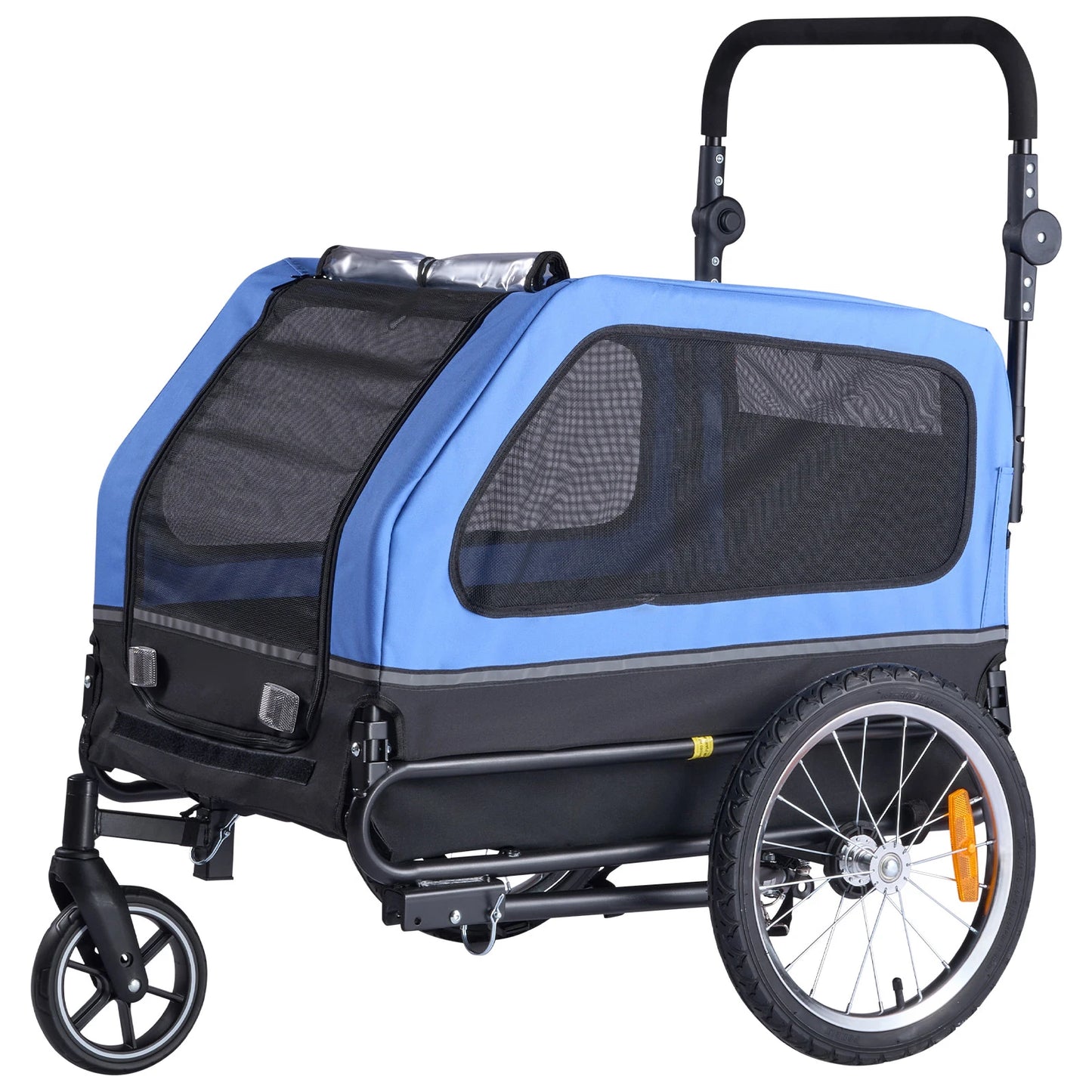 SucceBuy 88 lbs Dog Bike Trailer 2-in-1 Pet Stroller Cart Bicycle Carrier with Wheel & Universal Coupler for Small & Large Dogs