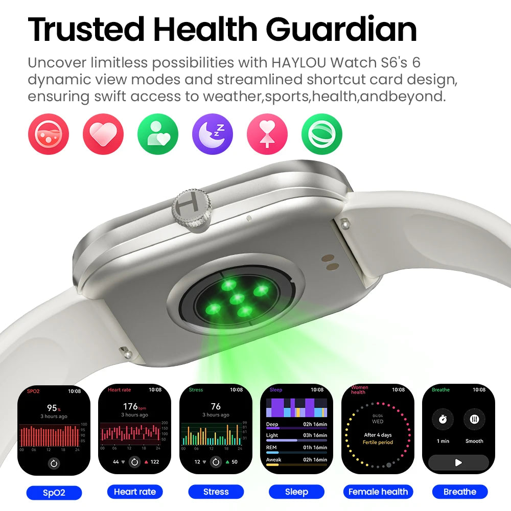 Haylou Watch S6 Smartwatch With Bluetooth Calling IP68 Waterproof