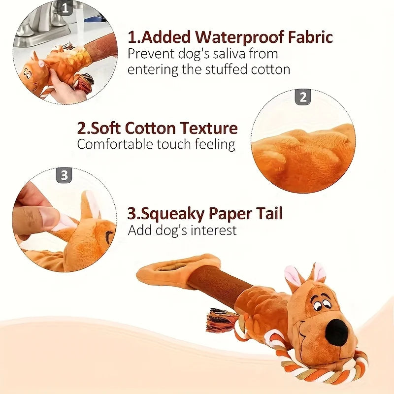Pack Of 2 Bite-Resistant Plush Dog Toys With Squeaks, Cute Squeaky Dog Toys, Stuffed Pet Play Accessories, Fun Design Dog Chew T