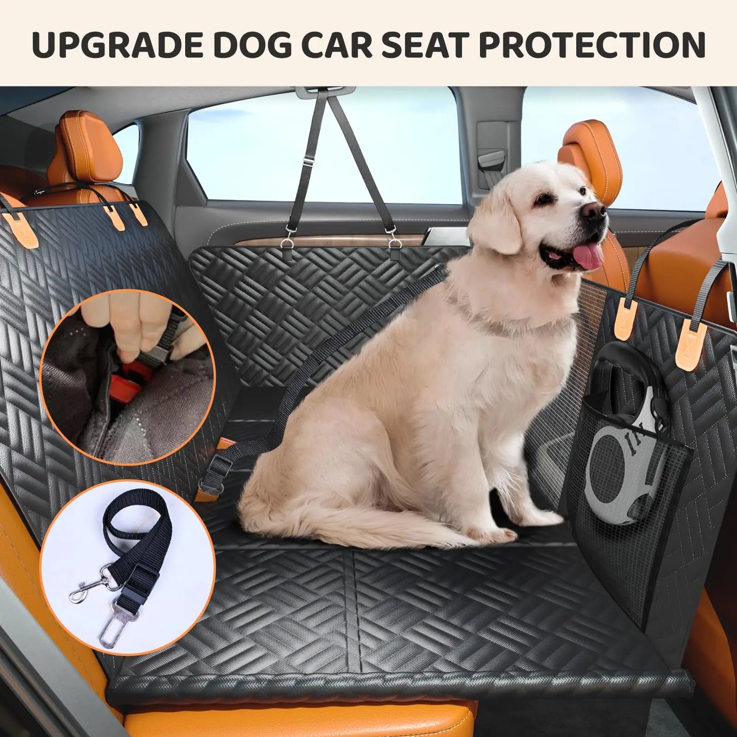 NONECN Dog Hammock Seat Cover for Cars and SUVs Extender