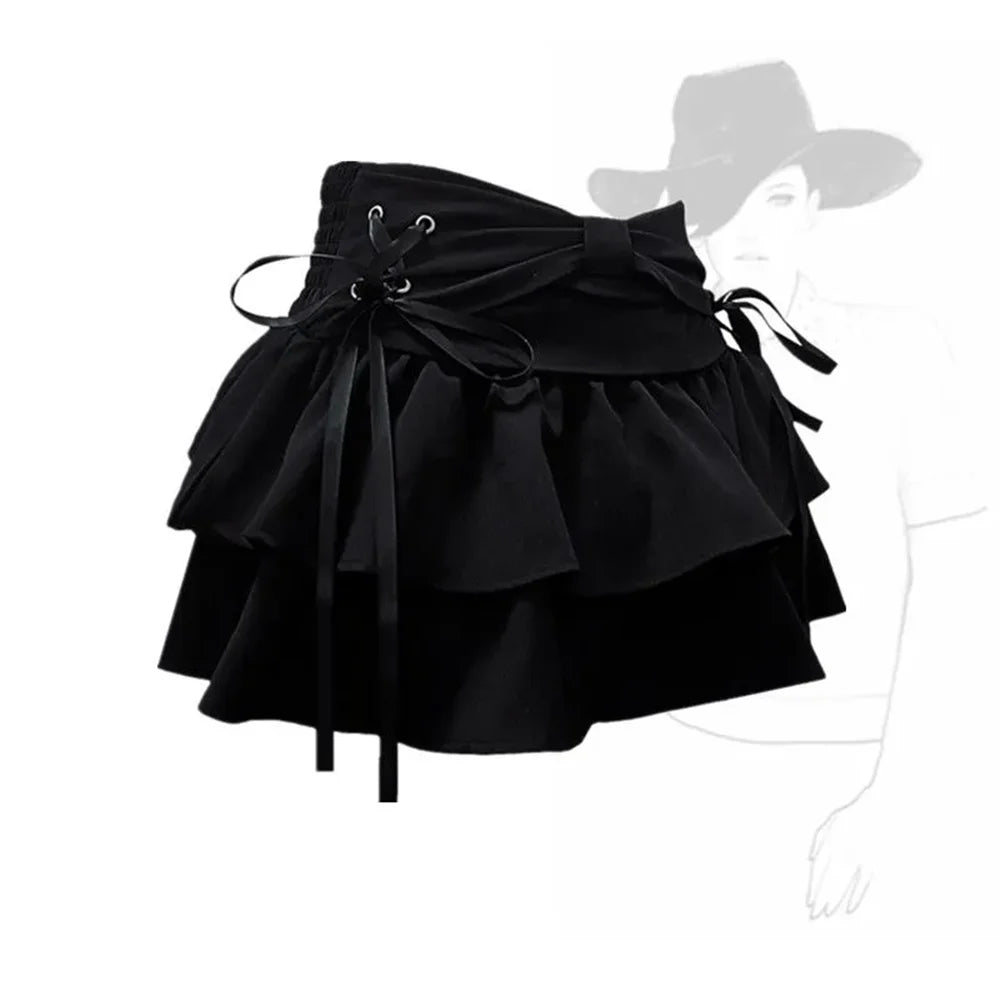 YKANGSCN Denim Mini Skirt For Women Gothic Streetwear A Line