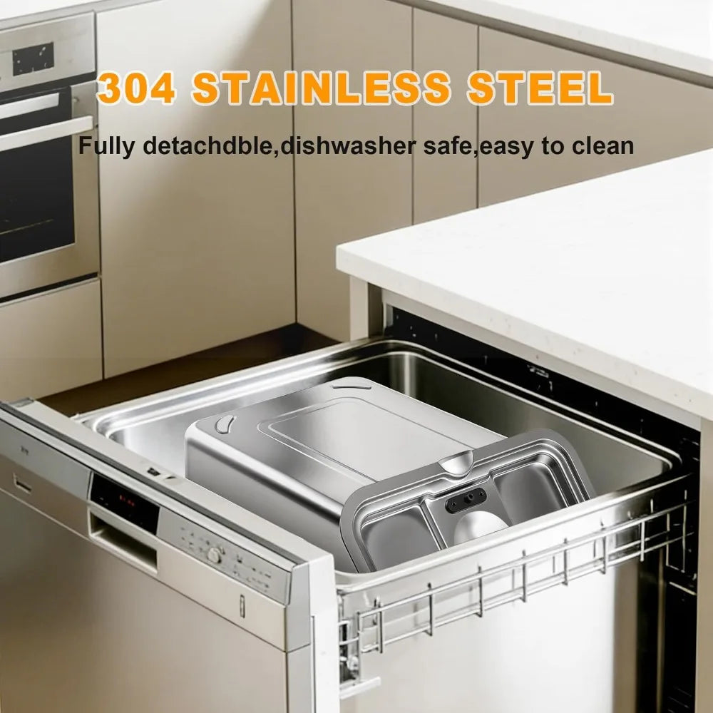 15L Stainless Steel Water Fountain for Large Dogs, Automatic Fresh Flow Pet Dispenser with Filter, 4Gal Extra Huge Refillable Indoor Bowl