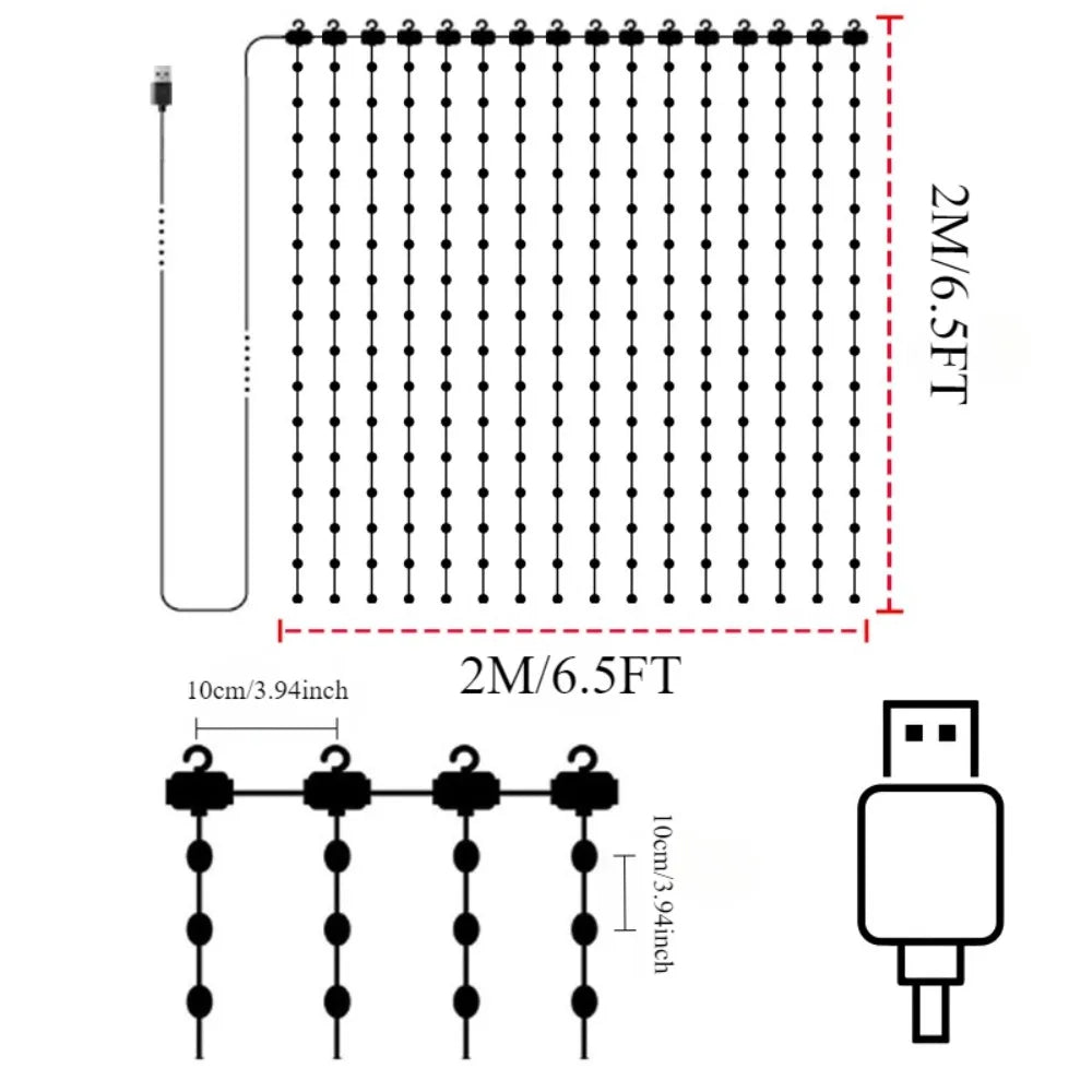 MIMIRGB Smart LED RGB Curtain Lights USB App Control