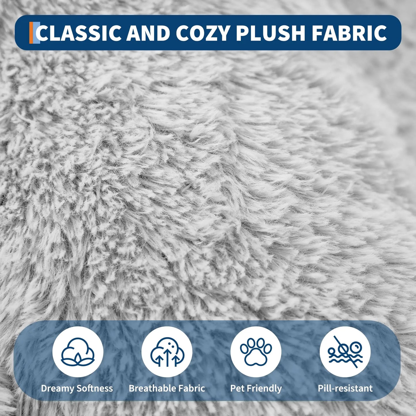 HiMISSCN Orthopedic Faux Fur Dog Bed With Memory Foam