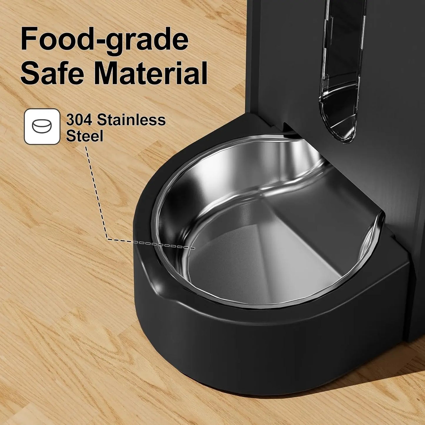 Automatic Gravity Pet Feeder and Water Dispenser Set, 1.8 Gallons*2, BPA-Free for Dogs Cats Rabbits Puppies (Black)