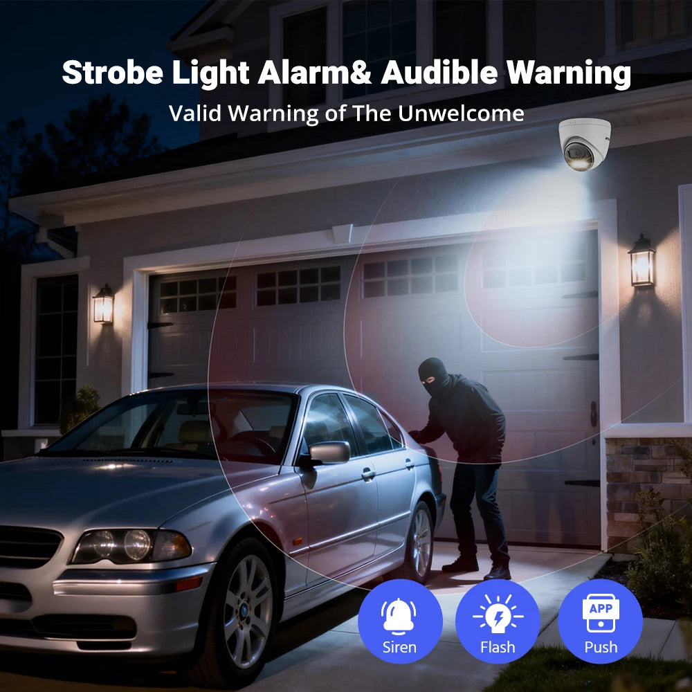 ANNKE 4PCS Smart Dual-Light 3K IR Network Security IP Camera Two-Way Audio Support flashing/ Audio alarm Waterproof POE Camera