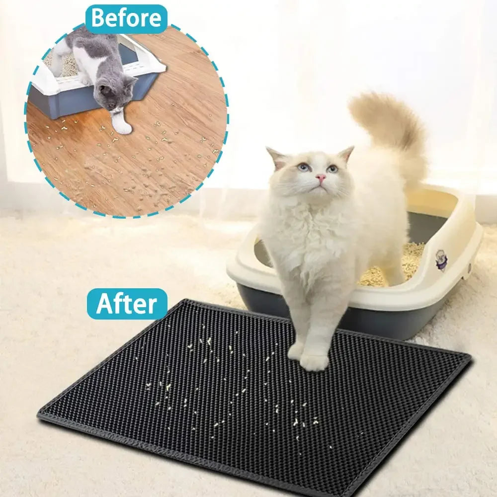 Cat Litter Mat Double Layer Waterproof Non Slip Washable Pad