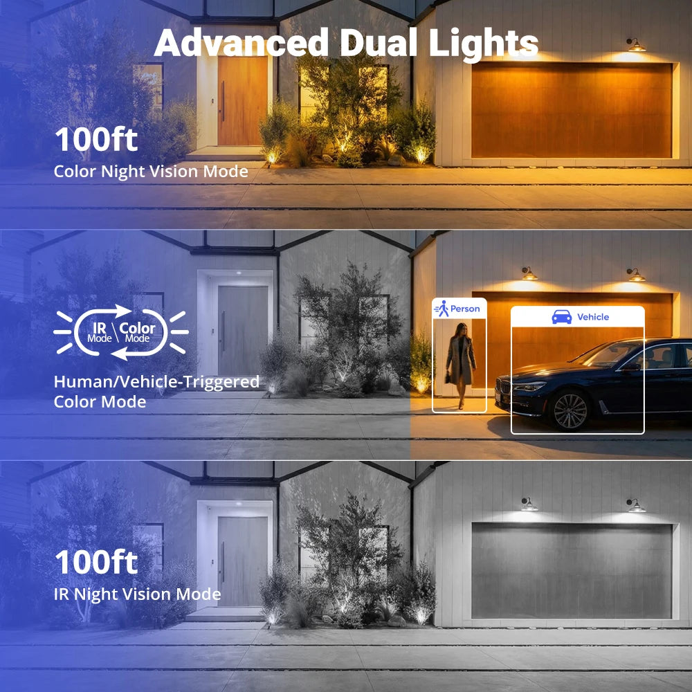 ANNKE 4PCS Smart Dual-Light 3K IR Network Security IP Camera Two-Way Audio Support flashing/ Audio alarm Waterproof POE Camera