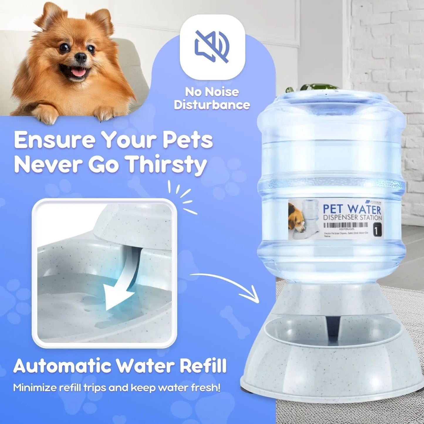 Automatic Pet Feeder and Waterer Set for Dogs and Cats