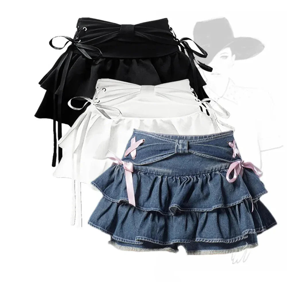YKANGSCN Denim Mini Skirt For Women Gothic Streetwear A Line