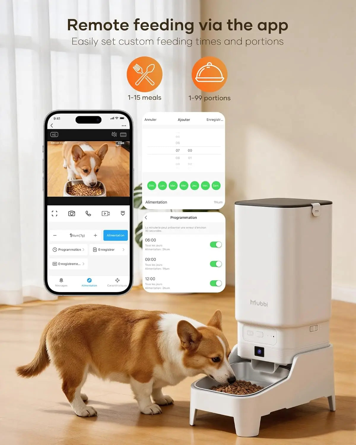 Automatic Cat Feeder with 1080P Night Vision Camera, 7L Large Capacity, 2-Way Audio & 5G WiFi Timed Food Dispenser for Pets