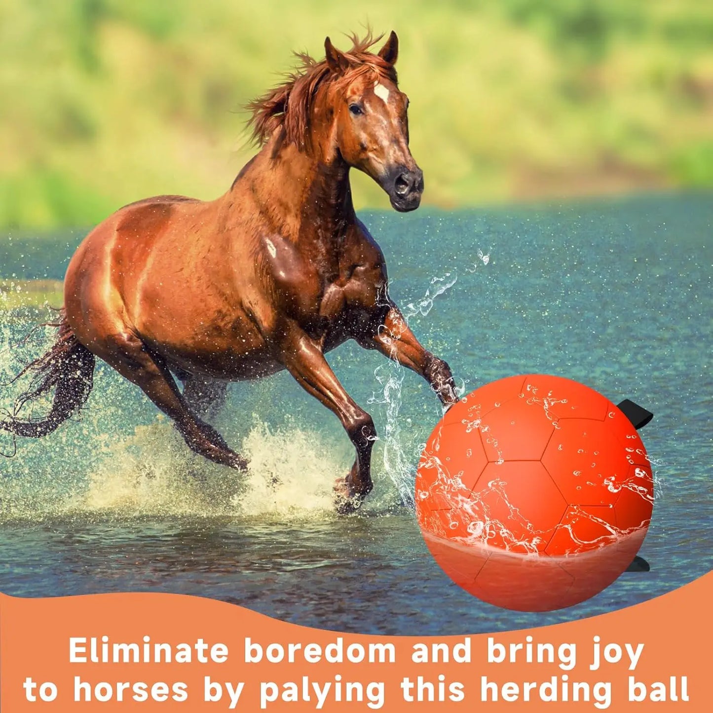 25 Inch Dog Herding Ball with Straps, Giant Toy for Australian Shepherd, Orange