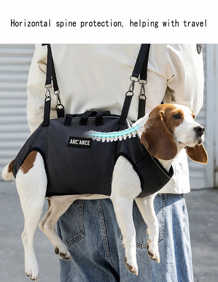 New dog backpack for outdoor use, double shoulder strap portable horizontal pet backpack with auxiliary straps, pet carrier for